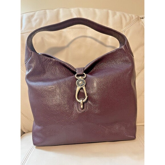 Dooney & Bourke Logo Lock Shoulder Bag with Matching Kisslock Wallet Purple - Picture 2 of 16
